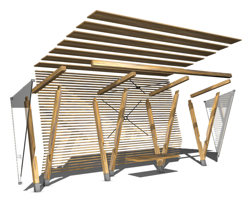 IONDESIGN Public Transport Stop Montafon Exploded View